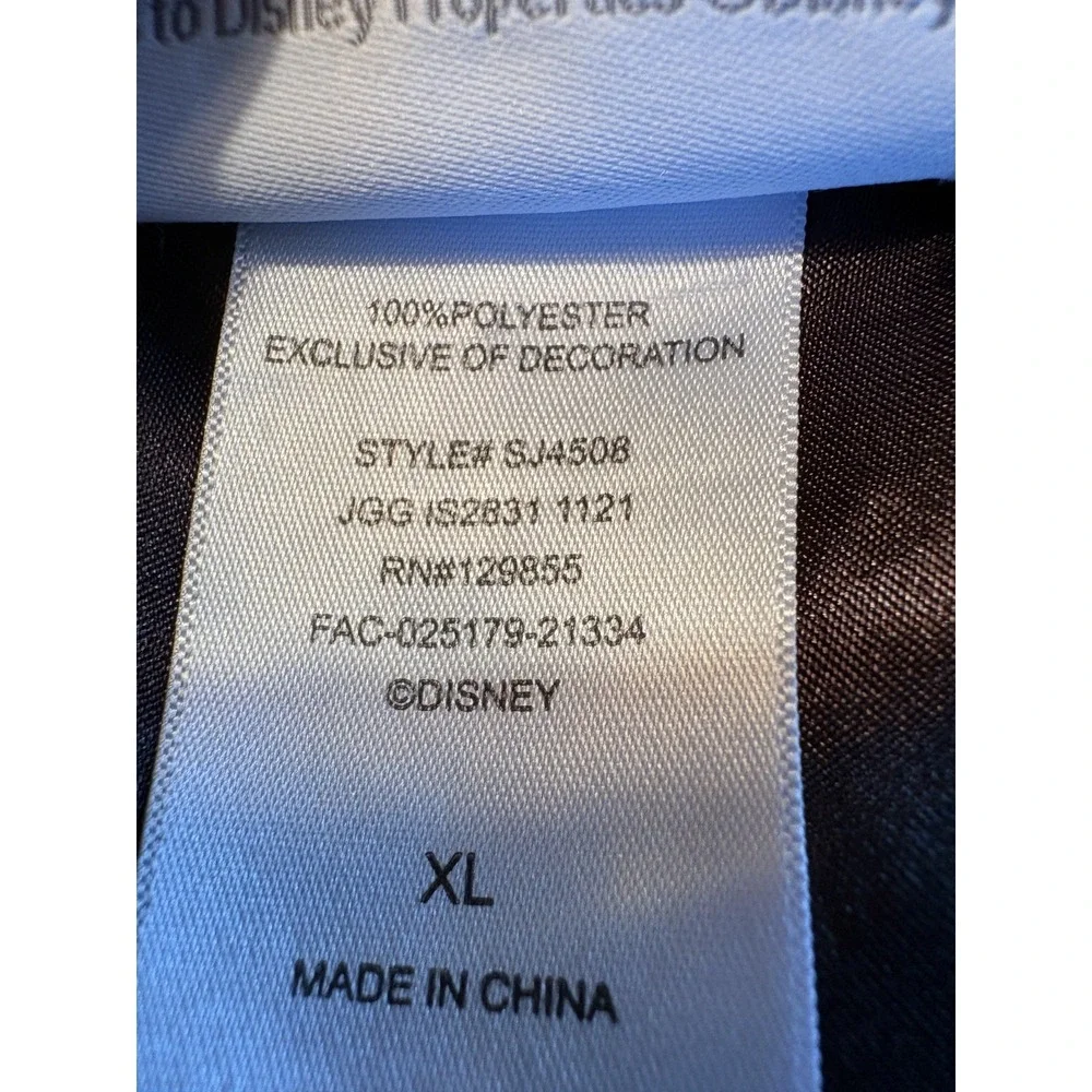 Walt Disney World Minnie Mouse Satin Bomber Jacket Black White Girls XL 14-16